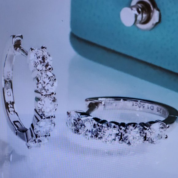 Certified 3ct.Moissanite Small Diamond Huggie Hoop  18 White Gold Plated - Picture 9 of 12